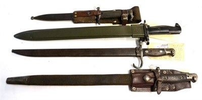 Lot 317 - Four Bayonets: comprising a Japanese 1897 pattern Type 30, with scabbard; a Swedish Model 1896...