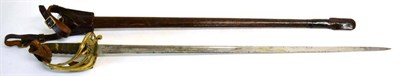 Lot 334 - A George V 1854 Pattern Officer's Sword, the part fullered, single-edge blade by Wilkinson,...