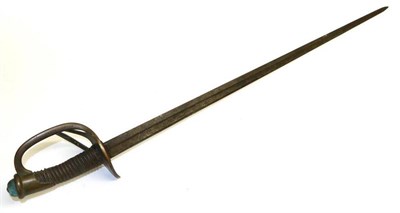 Lot 347 - A 19th Century French Cavalry Sword, the 86cm T section tapered fullered steel blade engraved...