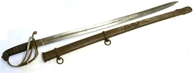 Lot 348 - An 1821 Pattern Royal Artillery Sword, with plain 68.5cm single edge fullered steel blade,...