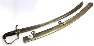 Lot 349 - A 1796 Light Cavalry Trooper's Sword, the 81cm single edge slightly curved  broad fullered...