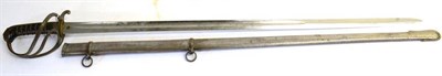 Lot 353 - A Victorian Royal Artillery Officer's Dress Sword, the single edge blade, length 90 cm, etched with