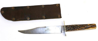 Lot 363 - A Victorian Bowie Knife by Thomas Turner & Co., Sheffield, the 15cm clip point steel blade...