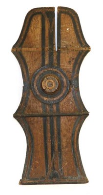 Lot 422 - A 19th Century Sulu Islands Head Hunter's Shield, Mindanao, Philippines, of arched and double...