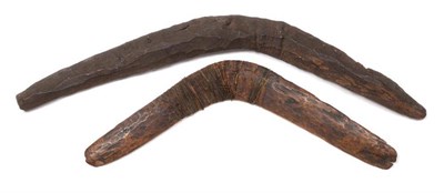 Lot 438 - A Late 18th/Early 19th Century Australian Aboriginal Boomerang, chip cut, and with an old ink...