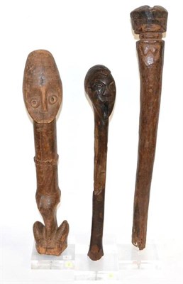 Lot 441 - A Kwere Female Stick Figure, the square head with incised slit eyes, flattened nose and closed...