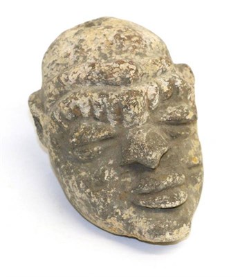 Lot 458 - An African Carved Sandstone Head, possibly Djenne (West Africa) or Nomoli (Sierra Leone), with...