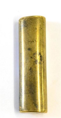 Lot 466 - A Sykes Brass Patent Shot Tube, of oval section, with two compartments with hinged covers, one...