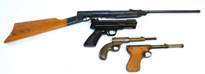 Lot 473 - PURCHASER MUST BE 18 YEARS OF AGE OR OVER Four various air weapons, comprising a Webley & Scott...