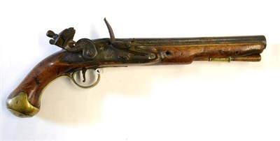 Lot 514 - A George III Light Dragoon Flintlock Pistol by Durs Egg, the 23cm steel barrel with London...