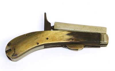 Lot 517 - A 19th Century Combination Knife and Percussion Pistol, possibly by Unwin & Rodgers, the 8.6 cm...