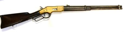 Lot 520 - A Winchester Third Model 1866 ";Yellow Boy"; .44 Rimfire Lever Action Repeating Carbine, the...