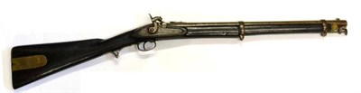 Lot 526 - A 19th Century Indian Sepoy Percussion Carbine, the 53cm steel barrel with indistinct markings...