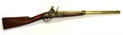 Lot 529 - A French 1826 Pattern Flintlock Cavalry Carbine, the 50cm barrel with faux laquered brass...