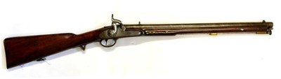 Lot 534 - A Victorian .577 Calibre Percussion Carbine, the 53.5cm brown twist stained round barrel with V...