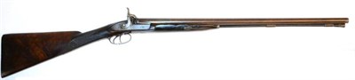 Lot 535 - A 19th Century 12 Bore Double Barrel Percussion Sporting Gun, with 68cm faux damascus barrels,...