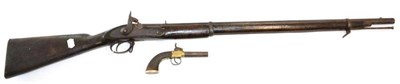 Lot 537 - A 19th Century Indian Copy Enfield Two Band Percussion Musket, the 85.3 cm barrel with V-shaped...