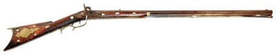 Lot 550 - A 19th Century American Percussion Kentucky Type Rifle, .36 calibre, the 86cm octagonal steel...