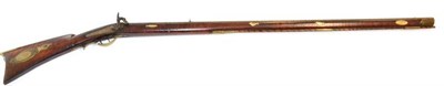 Lot 552 - A 19th Century American Kentucky Type Percussion Rifle, the 106cm octagonal barrel stamped F.L.KING