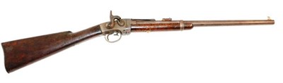 Lot 553 - A US Civil War Smith Patent .50 Calibre Percussion Breach Loading Carbine, the 55cm round...