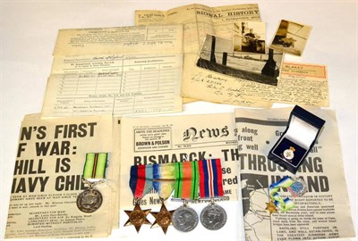 Lot 2 - A Second World War Group of Four, comprising 1939-1945 Star, Atlantic Star with France and...