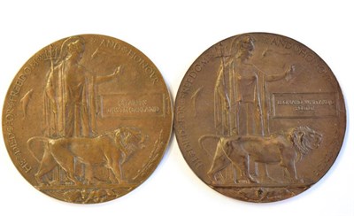 Lot 15 - Two First World War Cast Bronze Memorial Plaques, respectively to LEONARD WHITAKER FOSTER, with...