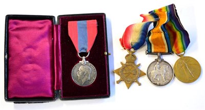 Lot 19 - A First World War Trio, to SE.6727 PTE.A.KNIGHT.A.V.C., comprising 1914-15 Star, British War...