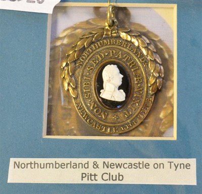 Lot 22 - A 19th Century Pitt Club Member's Medallion, centrally with a glass portrait cameo of William...