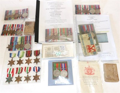 Lot 24 - A Collection of Second World War Medal Groups and Related Items, including a pair attributed to...