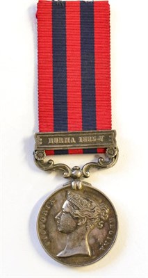 Lot 37 - An India General Service Medal 1854, with clasp BURMA 1885-7, awarded to 2807 Private D Cusack, 2nd