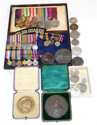 Lot 41 - A Collection of Medals, Medallions and Coins, including a Second World War group of six, court...