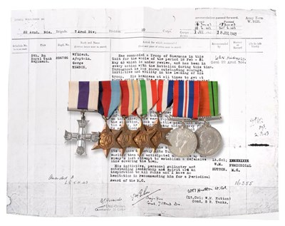 Lot 53 - Desert Rats Tunis 1943 Interest - A Second World War MC Group of Seven Medals, awarded to...