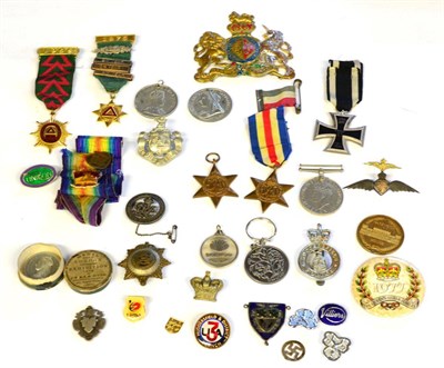 Lot 58 - A First World War German Iron Cross, second class; and Other Items, including a small quantity...