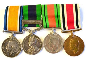 Lot 60 - A First/Second World War Group of Four Medals, awarded to DM2-162943 PTE.E.HALEY.(R) A.S.C.,...