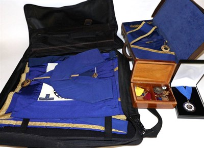 Lot 65 - A Collection of Modern Masonic Jewels and Regalia, including a silver gilt Royal Arch breast jewel