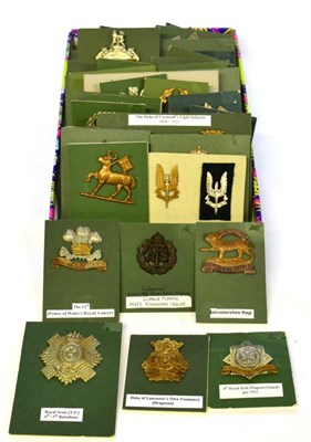 Lot 76 - A Collection of Sixty Seven British Military Badges, including cap, glengarry and collar, in brass