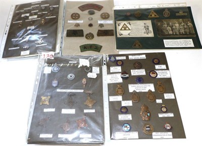 Lot 78 - A Collection of Militaria, to include a display card of seventeen First World War brass and...