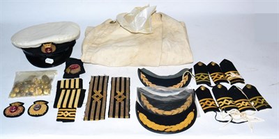 Lot 97 - Merchant Navy Items Relating to the Shell Line, including a peaked cap, raised bullion cap...