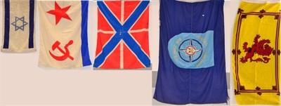 Lot 106 - A Collection of Five Flags, comprising United Kingdom Air Forces (NATO), 244 cm by 164 cm; Scottish