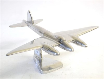 Lot 108 - A Cast White Metal Model of a De Havilland Mosquito, on a shaped pillar and triangular base, 39...