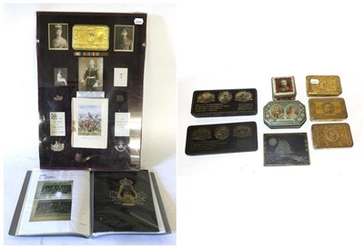 Lot 112 - A Princess Mary 1914 Christmas Tin Framed Display, comprising tin with various inserts and...