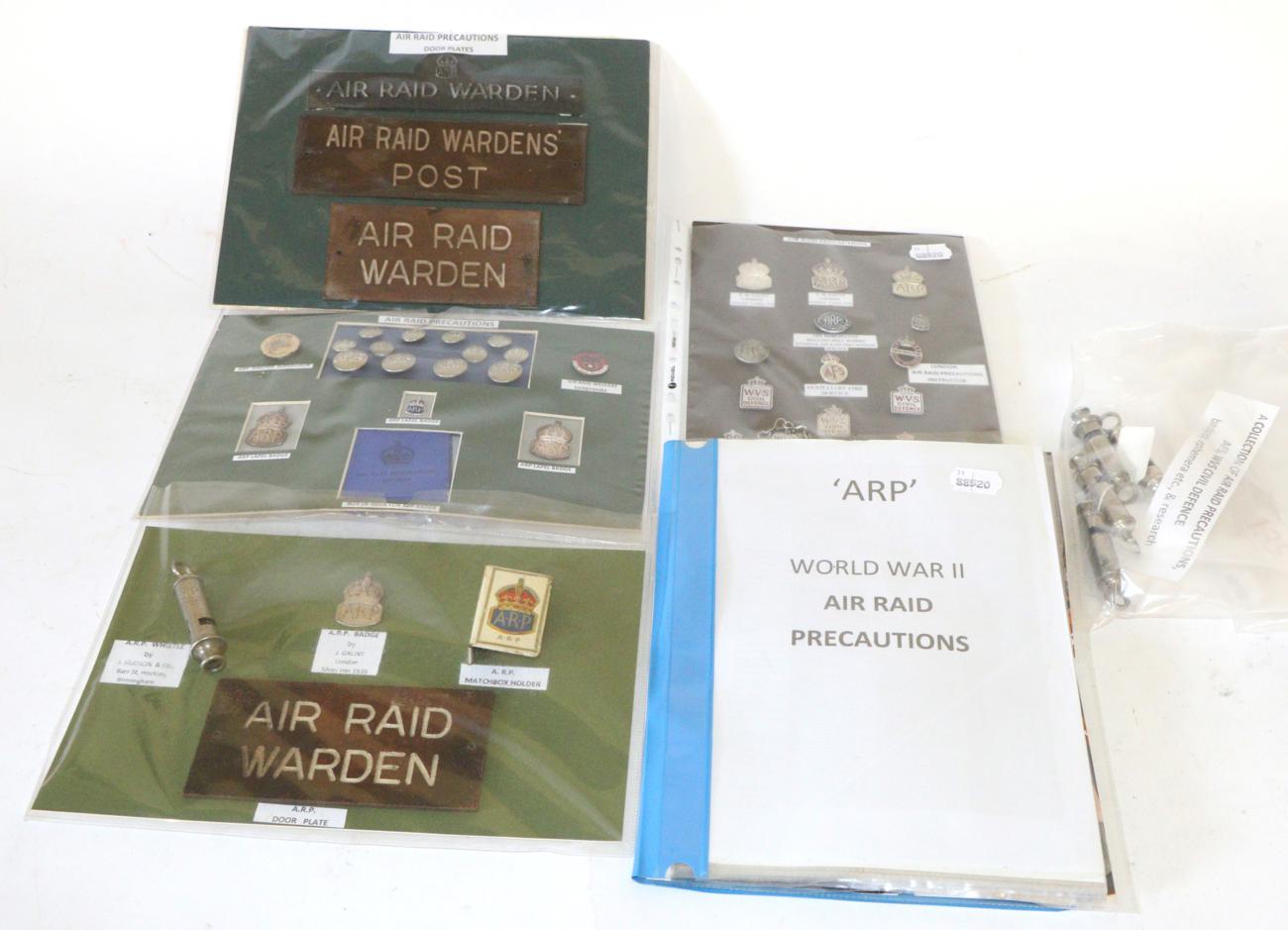 Lot 118 - A Collection of Second World War Civil Defence Related Items, including Air Raid Precautions,...