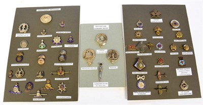 Lot 120 - A Collection of Thirty Nine Sweetheart Brooches, First and Second World War, on two display...