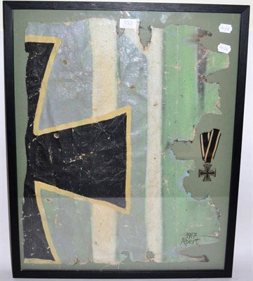 Lot 153 - A First World War Section of a German Aircraft Canvas Skin, painted with part of an Imperial...