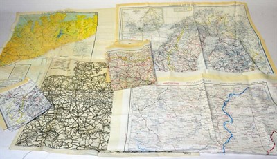 Lot 158 - A Collection of Six Second World War Silk Escape Maps, including Spain, Scandinavia and the Baltic