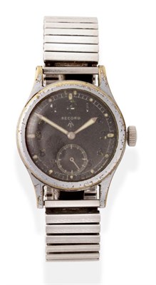 Lot 160 - A Second World War Military Wristwatch, signed Record, know by collectors as one of ";The Dirty...