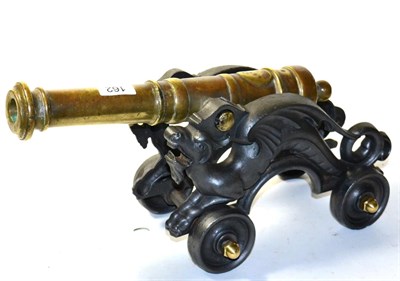 Lot 162 - A Non-Working Model of a Signal Cannon, the 35cm ringed barrel with globular cascabel and...