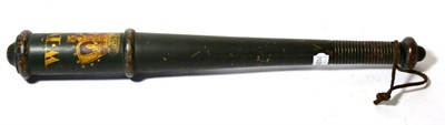 Lot 168 - A William IV Large Green Painted Wood Truncheon, with domed pommel, the upper section of the...