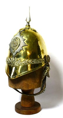 Lot 178 - An 1871 Pattern Brass Trooper's Helmet to the Yorkshire Dragoons Yeomanry Cavalry, with silver...