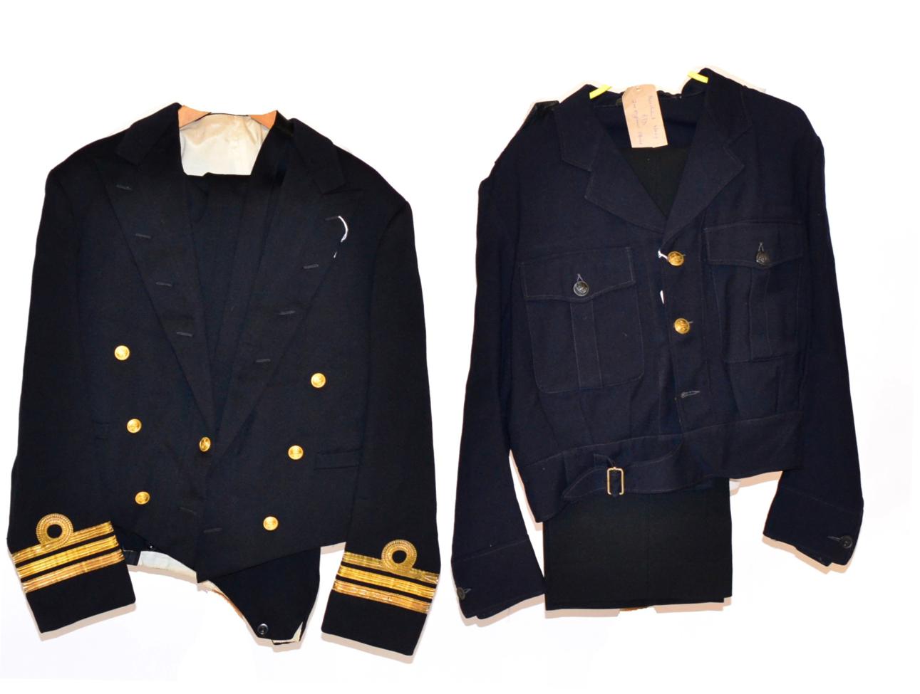 Lot 182 - A Royal Navy Mess Dress Uniform to a Commander, by Gieves, Ltd., London, comprising jacket,...